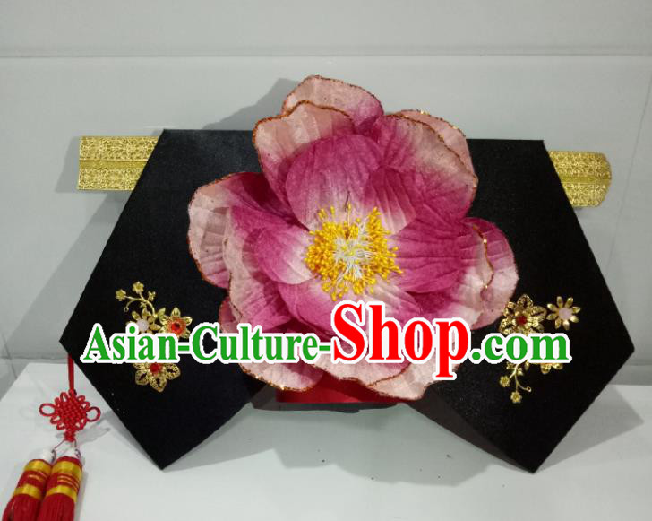China Traditional Qing Dynasty Court Lady Headdress Ancient Infanta Giant Wing Headpiece TV Series Princess of Pearl Qing Er Hair Accessories