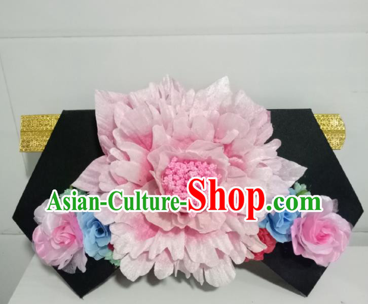 China Beijing Opera Giant Wing Headpiece Ancient Princess Hair Accessories Traditional Qing Dynasty Children Headdress