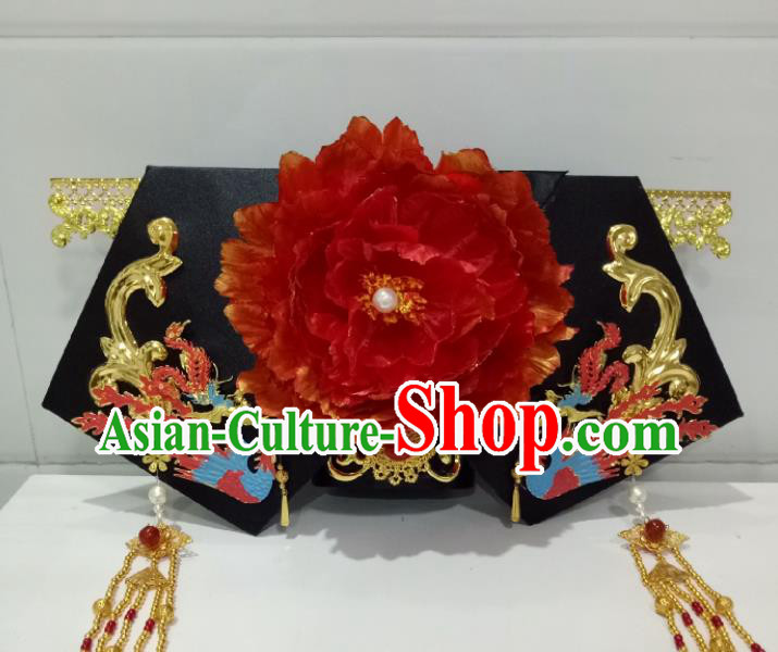 China Ancient Queen Hair Accessories Traditional Qing Dynasty Empress Headdress TV Series My Fair Princess Giant Wing Headpiece