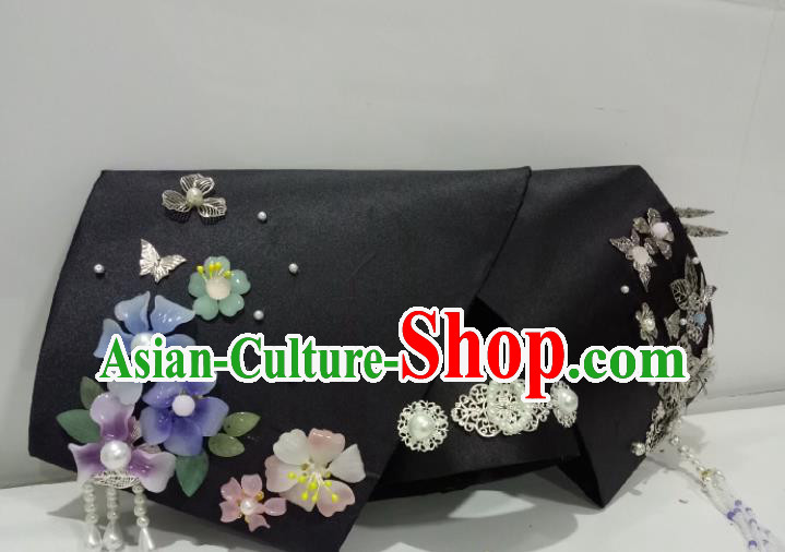China TV Series Empresses in the Palace Shen Meizhuang Headpiece Ancient Court Woman Giant Wing Hair Accessories Traditional Qing Dynasty Imperial Consort Headdress