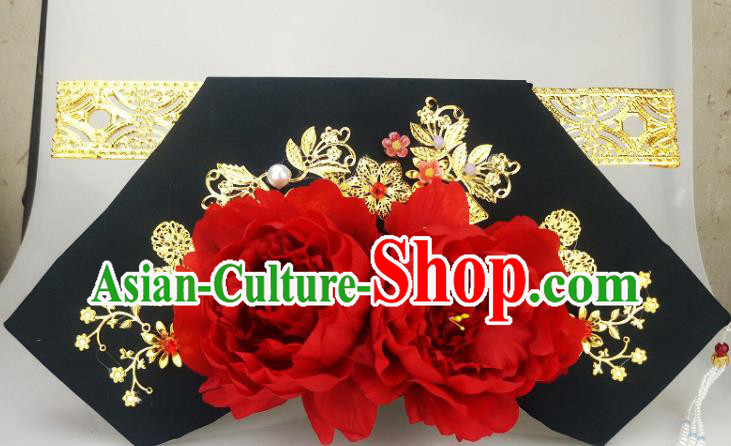 China TV Series Treading On Thin Ice Ruo Xi Headpiece Ancient Court Lady Hair Accessories Traditional Qing Dynasty Princess Giant Wing Headdress