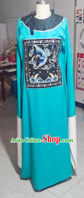 China Ancient County Magistrate Official Costume Beijing Opera Xiao Sheng Clothing Shaoxing Opera Young Male Turquoise Robe