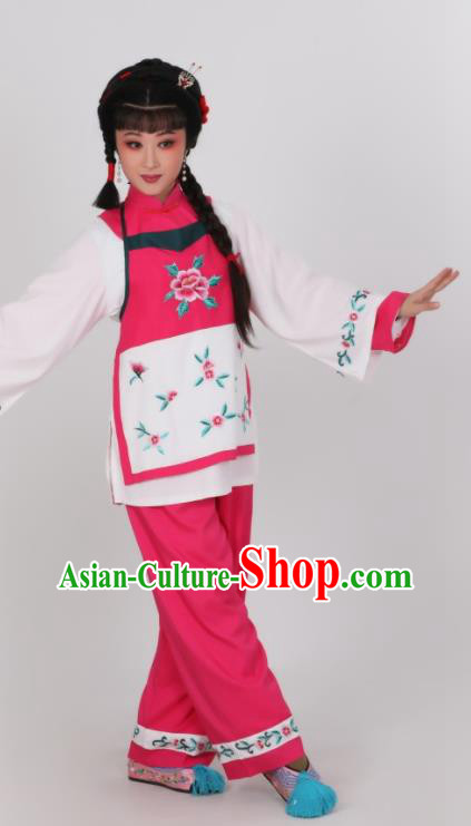 Chinese Traditional Shaoxing Opera Young Lady Garment Costumes Ancient Village Girl Clothing Peking Opera Xiao Dan Dress