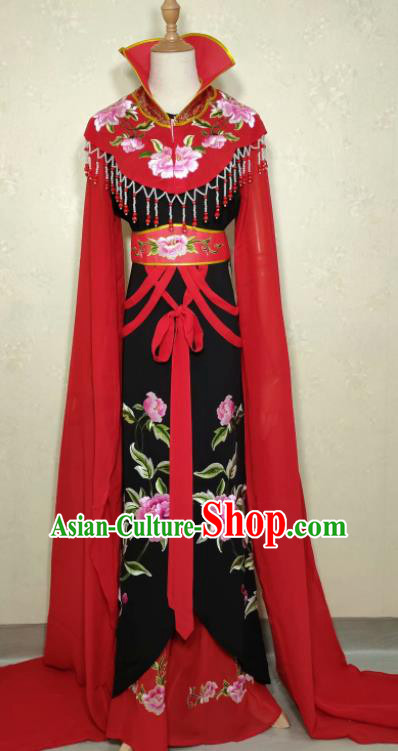 China Shaoxing Opera Actress Red Dress Peking Opera Diva Costume Ancient Imperial Empress Clothing