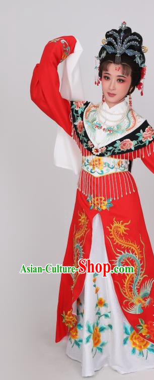 China Shaoxing Opera Wang Xifeng Red Dress Peking Opera Noble Woman Costume Ancient Royal Princess Clothing