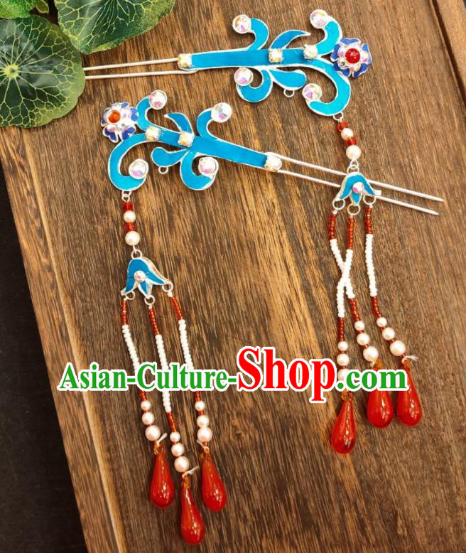 Chinese Beijing Opera Hua Tan Couple Hairpins Traditional Opera Diva Headpieces Shaoxing Opera Noble Lady Hair Accessories