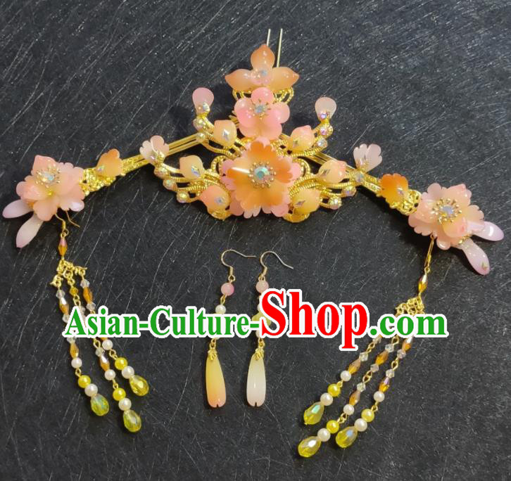 Chinese Beijing Opera Hair Accessories Traditional Opera Diva Headpieces Huangmei Opera Princess Hairpins