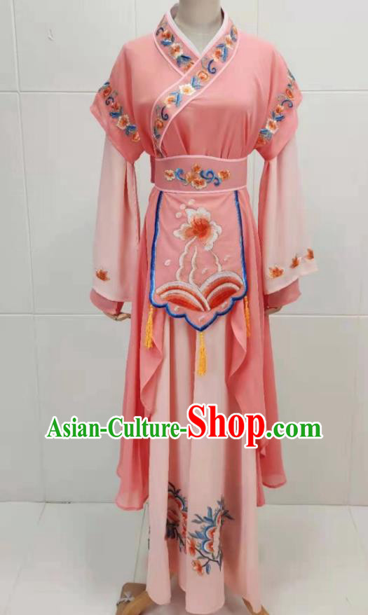 China Ancient Palace Lady Clothing Shaoxing Opera Actress Pink Dress Peking Opera Diva Costume