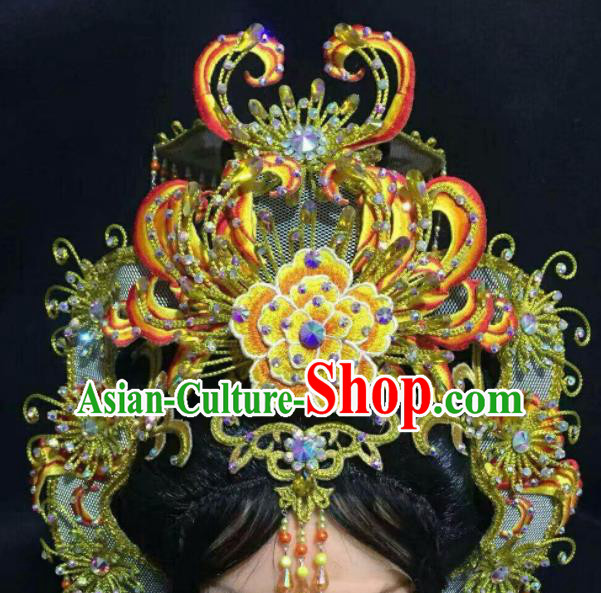 Chinese Traditional Opera Queen Hair Accessories Shaoxing Opera Empress Headdress Beijing Opera Hua Tan Hairpieces