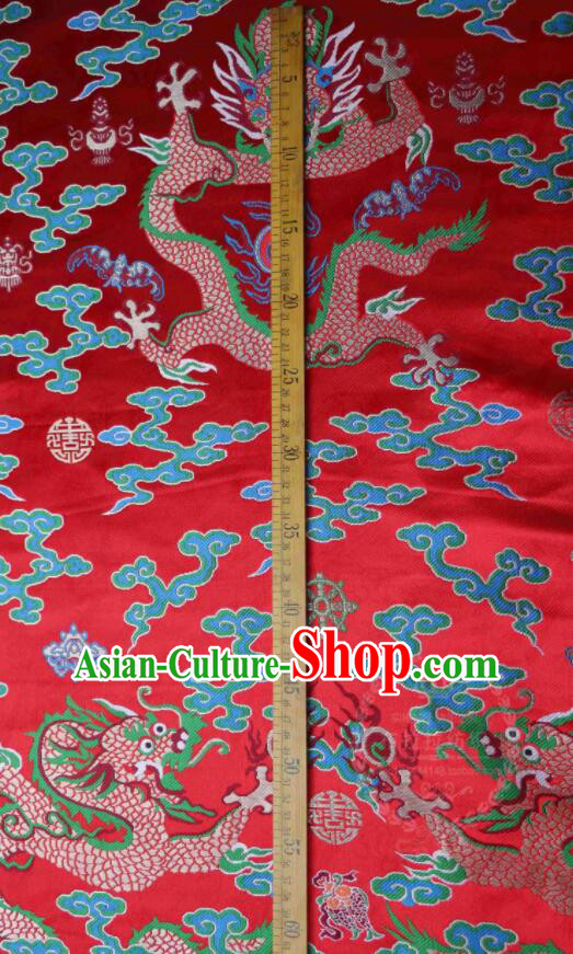 China Traditional Court Drapery Classical Dragons Pattern Brocade Fabric Ancient Imperial Robe Silk Fabrics