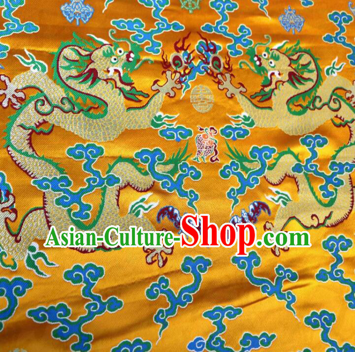 China Traditional Court Drapery Classical Dragons Pattern Brocade Fabric Ancient Imperial Robe Silk Fabrics