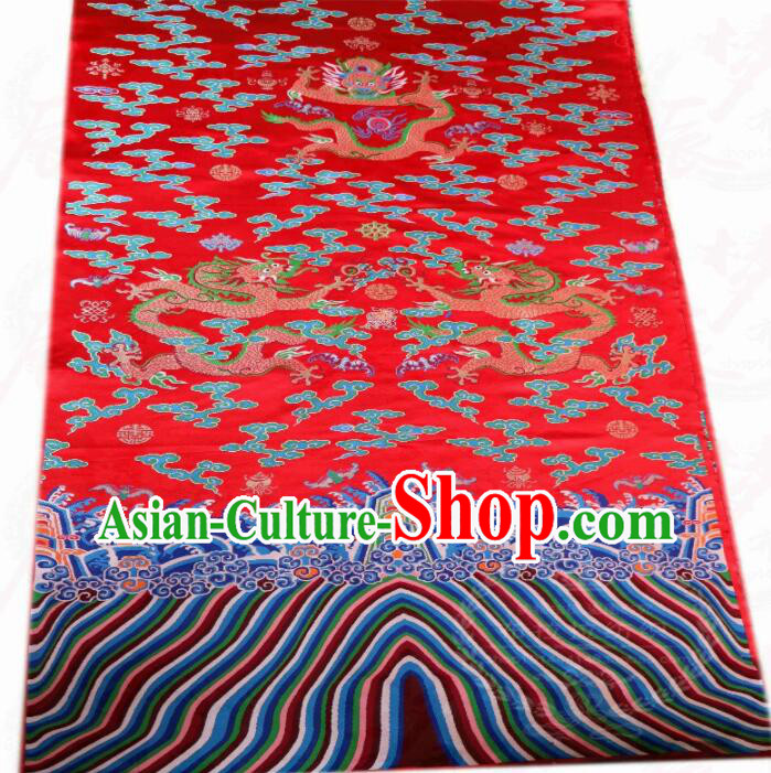 China Traditional Court Drapery Classical Dragons Pattern Brocade Fabric Ancient Imperial Robe Silk Fabrics