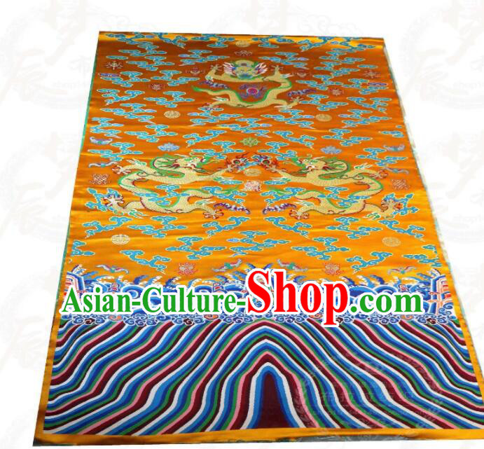 China Traditional Court Drapery Classical Dragons Pattern Brocade Fabric Ancient Imperial Robe Silk Fabrics