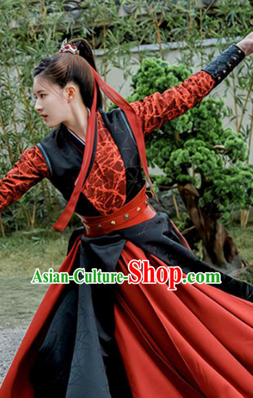Chinese Swordswoman Garment Costumes Ancient Female Knight Clothing Wuxia TV Series Qie Shi Tian Xia Bai Feng Xi Dresses