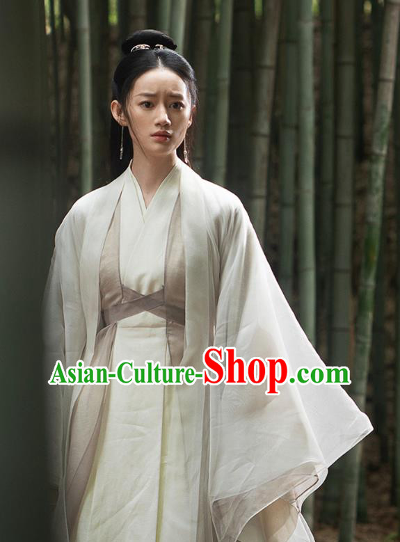 The Blue Whisper Princess Shunde Garment Costumes Chinese Ancient Swordswoman White Clothing Xian Xia TV Series Goddess Dress Apparel