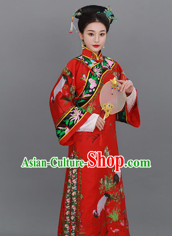 Chinese Ancient TV Series Imperial Concubine Clothing Traditional Court Woman Costume Qing Dynasty Empress Red Dress