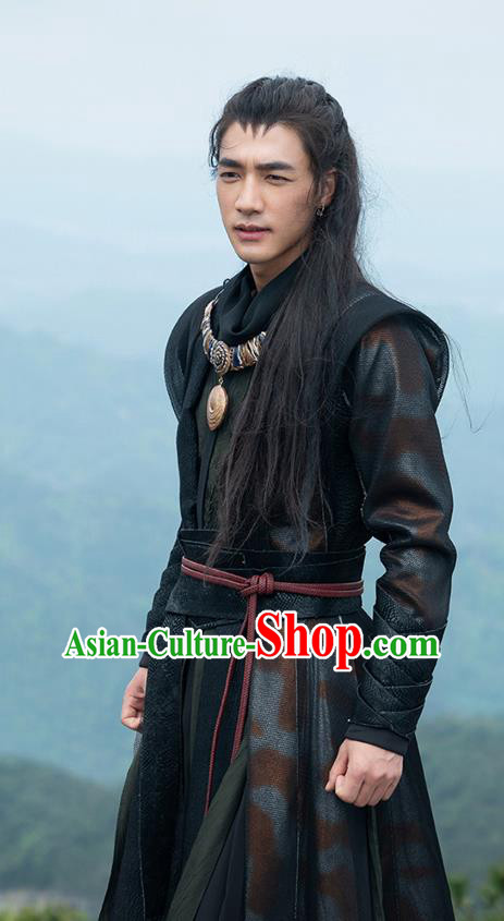 Chinese Xian Xia TV Series General Apparel The Blue Whisper Li Shu Garment Costumes Ancient Swordsman Clothing