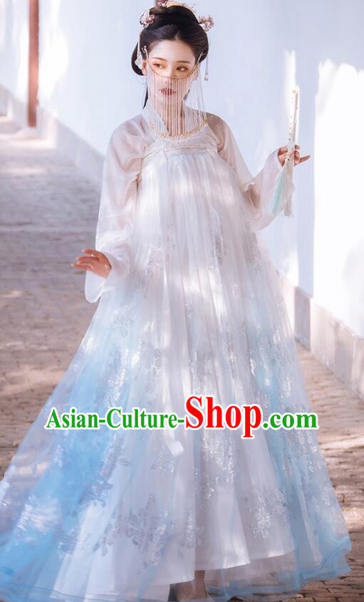 Chinese Tang Dynasty Princess Ruqun Dresses Traditional Hanfu Clothing Ancient Fairy Garment Costumes Complete Set