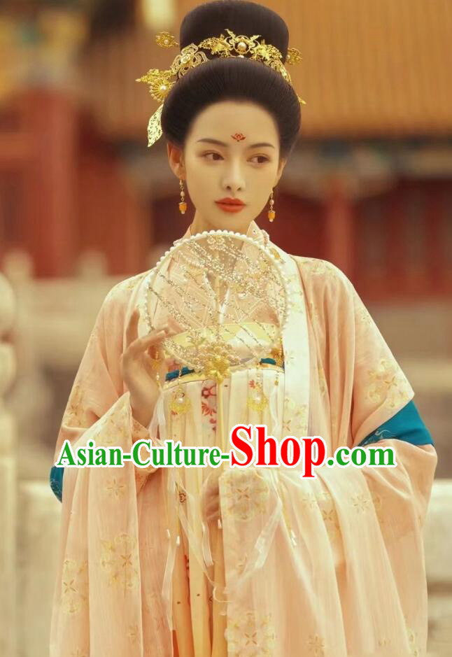 Chinese Tang Dynasty Palace Woman Garment Costumes Ancient Imperial Consort Dress Traditional Hanfu Clothing