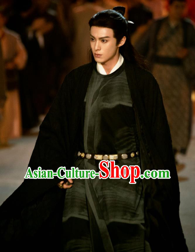 Chinese TV Series Love Between Fairy and Devil Demon Lord Dongfang Qing Cang Garment Costumes Ancient Warrior King Black Clothing