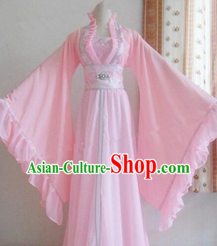 Chinese Ancient Beauty Costumes Tang Dynasty Princess Pink Hanfu Dress Ancient Fairy Clothing