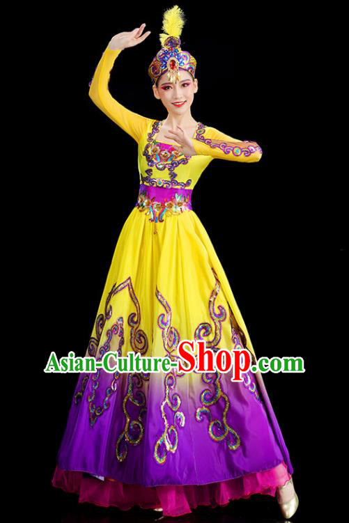 Chinese Xinjiang Dance Dress Uyghur Nationality Dance Costume Stage Performance Fashion Uygur Ethnic Dance Clothing