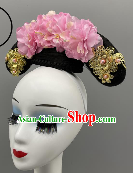 Chinese Classical Dance Hair Jewelries Qing Dynasty Court Lady Headdress Ancient Princess Headpieces