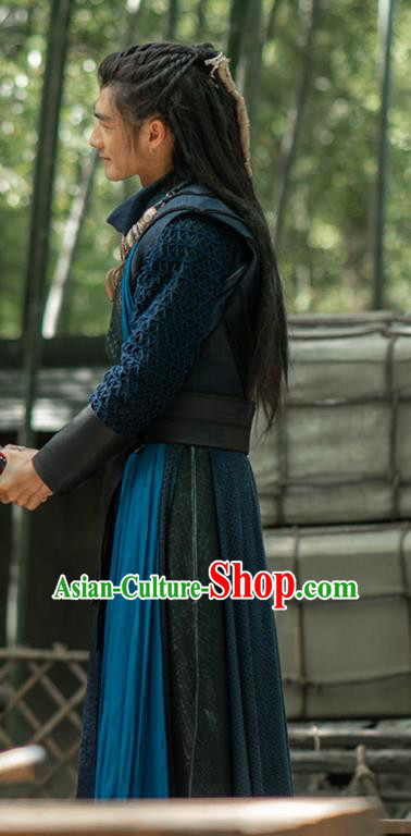 TV Series The Blue Whisper Li Shu Garment Costumes Chinese Ancient Swordsman Hero Clothing