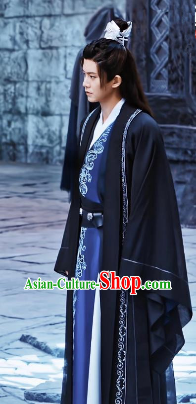 Chinese The Blue Whisper Chang Yi Garment Costumes Swordsman Dresses Ancient TV Series Young Prince Clothing