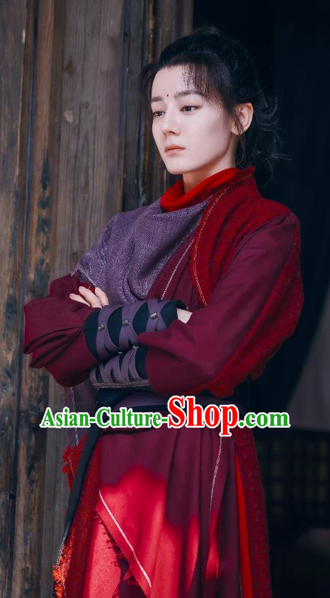 Chinese Ancient Swordswoman Red Dresses TV Series Demon Master Clothing The Blue Whisper Jin Yunhe Garment Costumes
