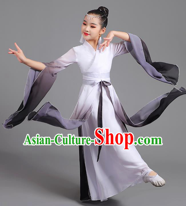 Chinese Water Sleeve Clothing Professional Classical Dance Black Dress Children Stage Performance Garment Costume