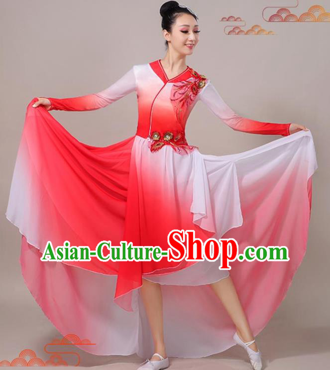 Professional Modern Dance Red Dress Chinese Classical Dance Clothing Opening Dance Garment