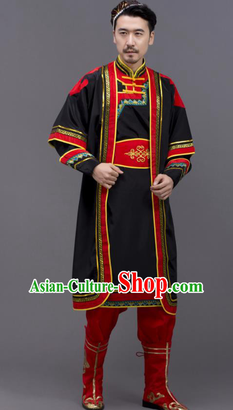 Chinese Uyghur Minority Folk Dance Costume Xinjiang Nationality Black Outfit Ethnic Festival Clothing