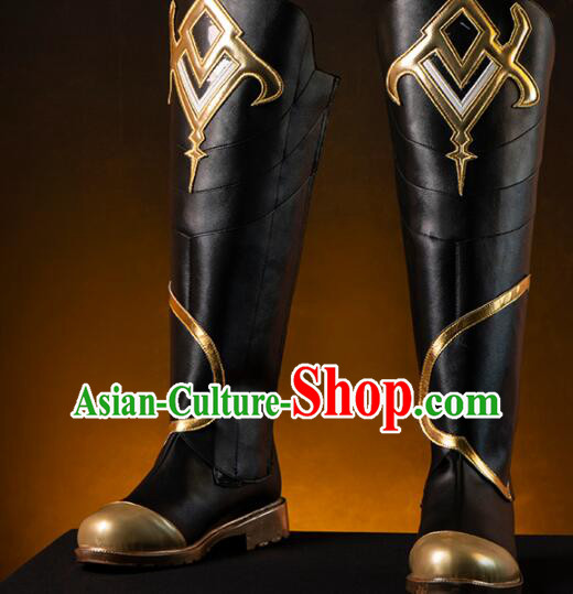 Chinese Cosplay Boots Handmade Swordsman Shoes Black Boots