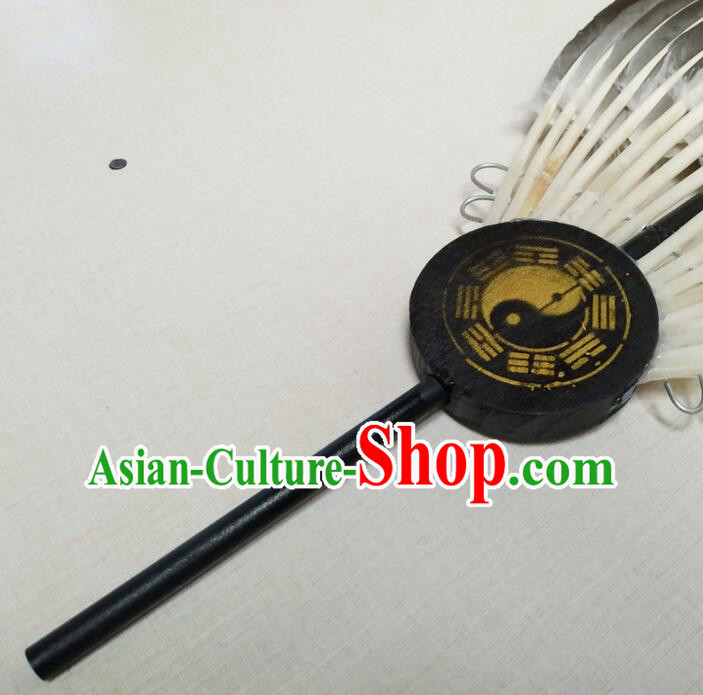 Traditional Handmade Chinese Feather Fans Zhuge Liang Fan Eight Trigrams Fan for Men