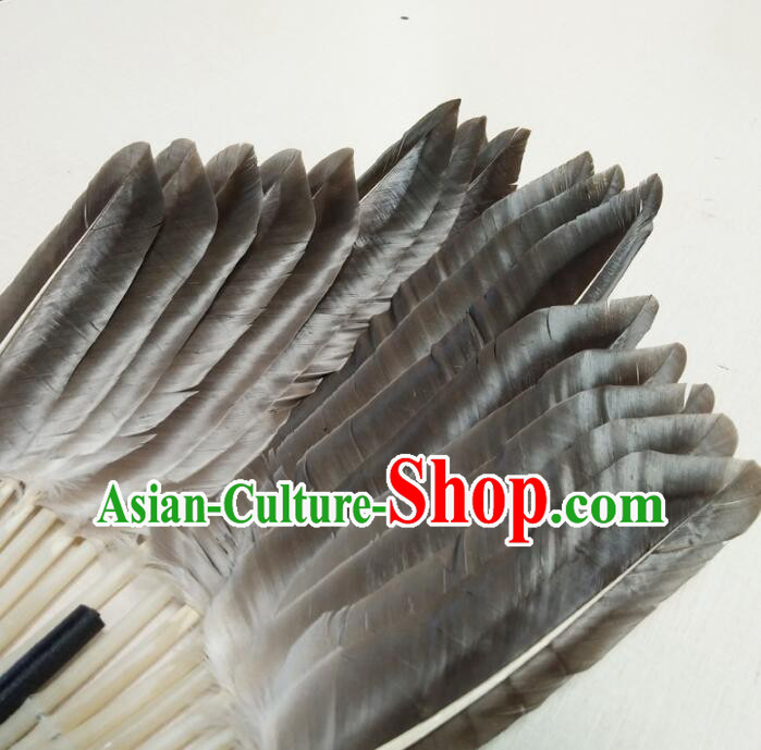 Traditional Handmade Chinese Feather Fans Zhuge Liang Fan Eight Trigrams Fan for Men