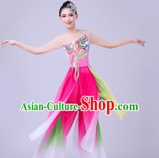 China Fan Dance Garment Costume Classical Dance Dress Stage Performance Clothing Lotus Dance Attires