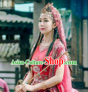 Chinese Ancient Princess Clothing Traditional Ethnic Lady Red Dress Garments Wuxia TV Series The Wolf Bao Na Costumes