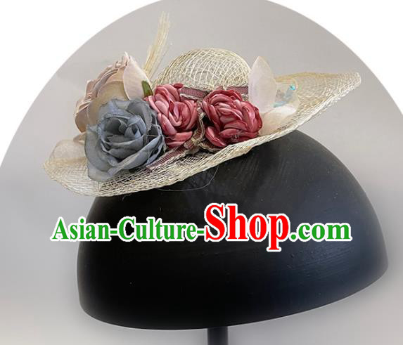 Handmade Flowers Headwear Children Performance Headdress Handmade Straw Hat