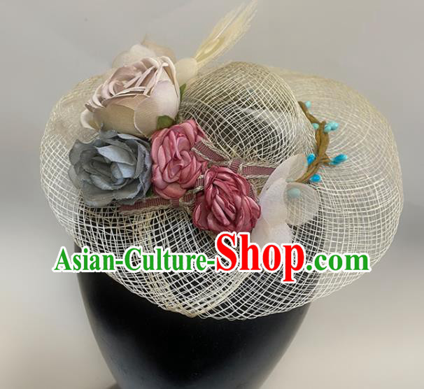 Handmade Flowers Headwear Children Performance Headdress Handmade Straw Hat