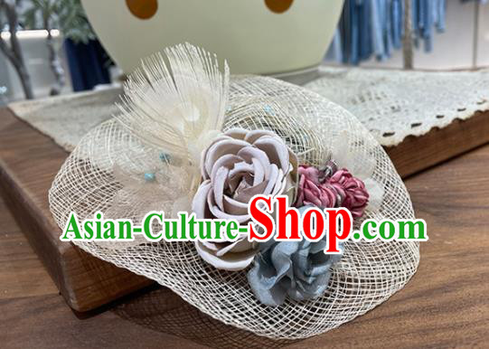 Handmade Flowers Headwear Children Performance Headdress Handmade Straw Hat