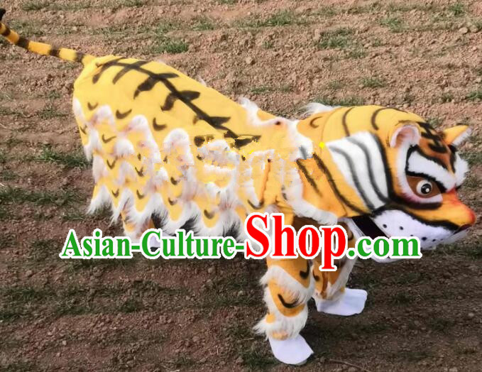 Chinese Traditional Tiger Dance Costumes Tiger Head Top Festival Entertainment Outfits for Adult