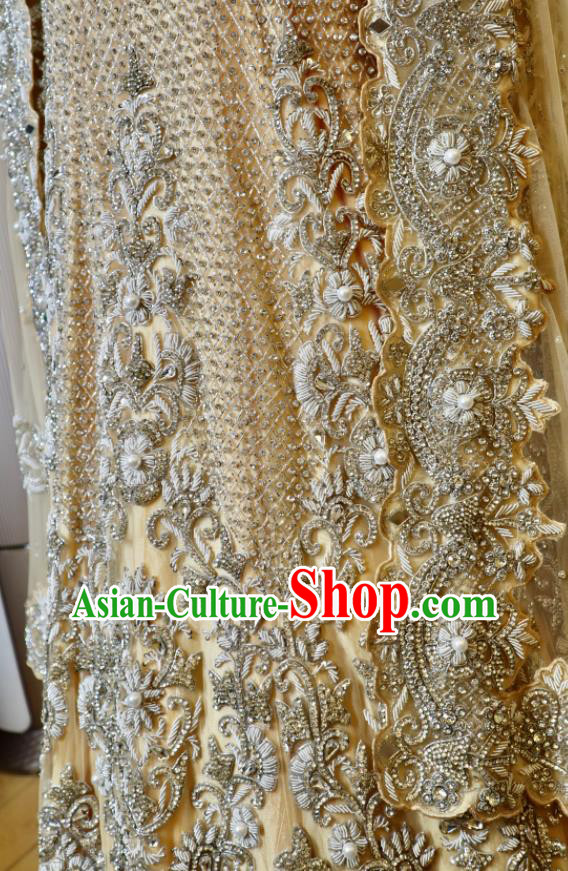 Top India Bride Lengha Garment Traditional Embroidered Yellow Dress Outfit Indian Wedding Clothing