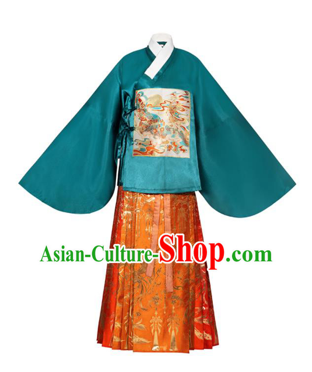 Chinese Ming Dynasty Beauty Costumes Traditional Hanfu Mamian Skirt Clothing Ancient Princess Dress