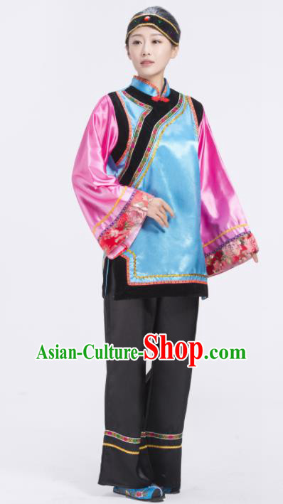 Chinese Folk Dance Costumes Ancient Landlord Shiva Clothing Lantern Festival Yangko Performance Outfits
