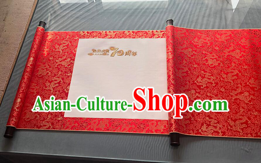 Chinese 2 Meters Long Classical Wedding Guest Signatures Cloth Scroll