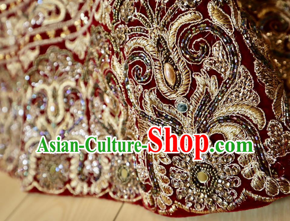 Indian Bride Lengha Garment Top Embroidered Red Outfit Traditional Wedding Dress India Clothing
