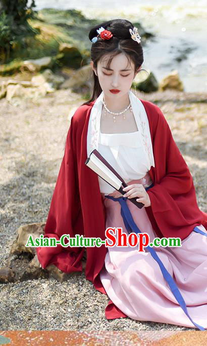 Chinese Song Dynasty Young Lady Costumes Traditional Hanfu Clothing Ancient Noble Woman Dress Outfits