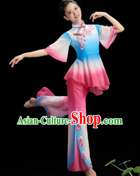 China Classical Dance Clothing Women Fan Dance Outfit Umbrella Dance Costume Stage Performance Garment