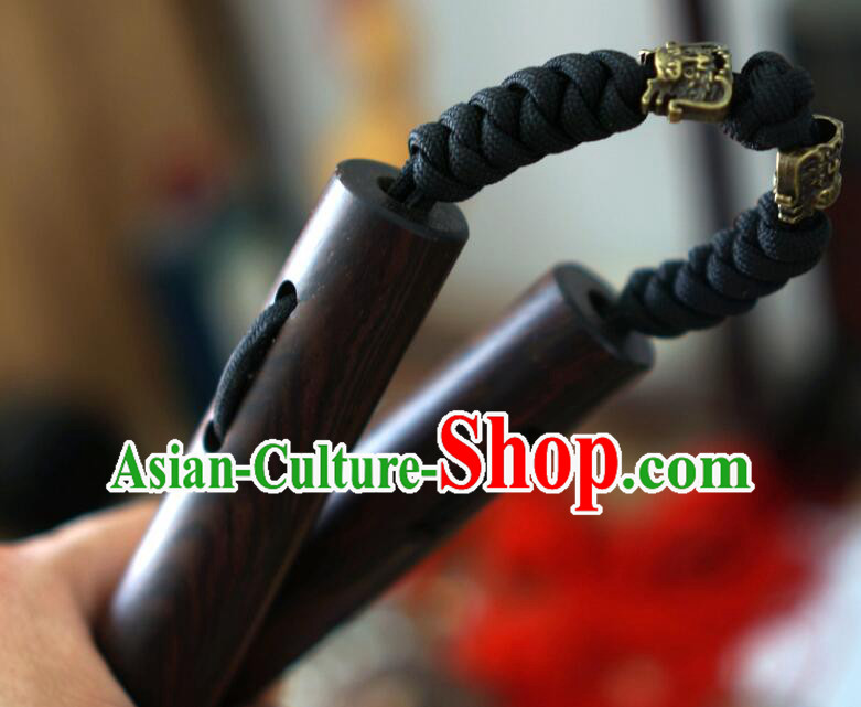 Handmade Kung Fu Nunchaka Top Ebony Nunchakus Chinese Martial Arts Nunchaku